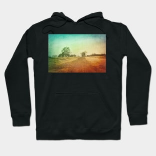 Country Road In Winter Textured Photograph Hoodie